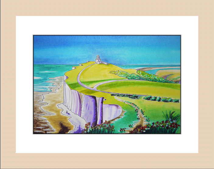 Across the Downs to Belle Tout framed wood