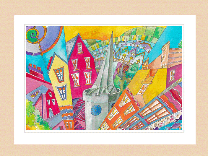 Angles of Tenby original light wood frame