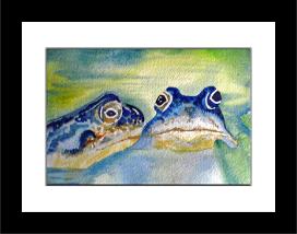 Frogs - best of friends black frame