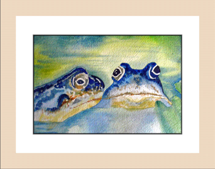 Frogs best of friends wood
