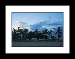 Evening sky Miami Beach black frame