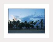 Evening sky Miami Beach white frame