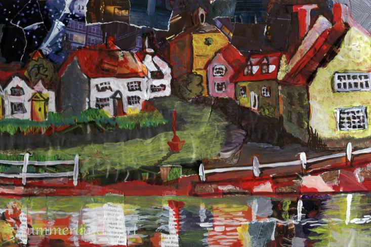 Finchingfield at Night - collage
