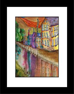 Hebden Bridge - framed print black