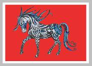 Horse 1 red background and frame