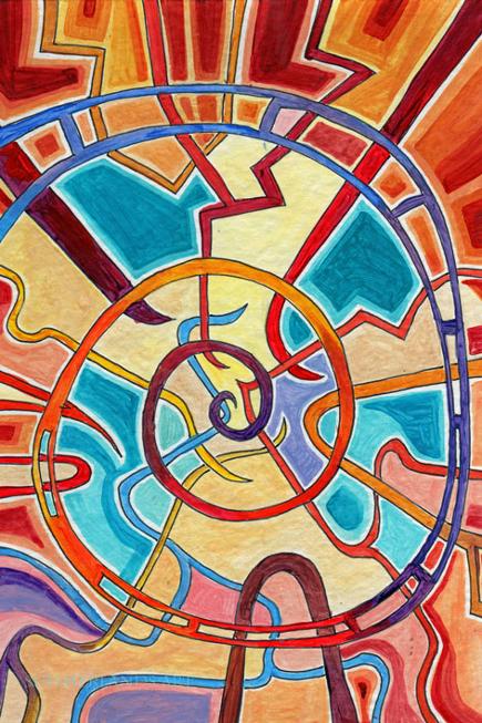 Intersection - abstract painting watercolour dyes