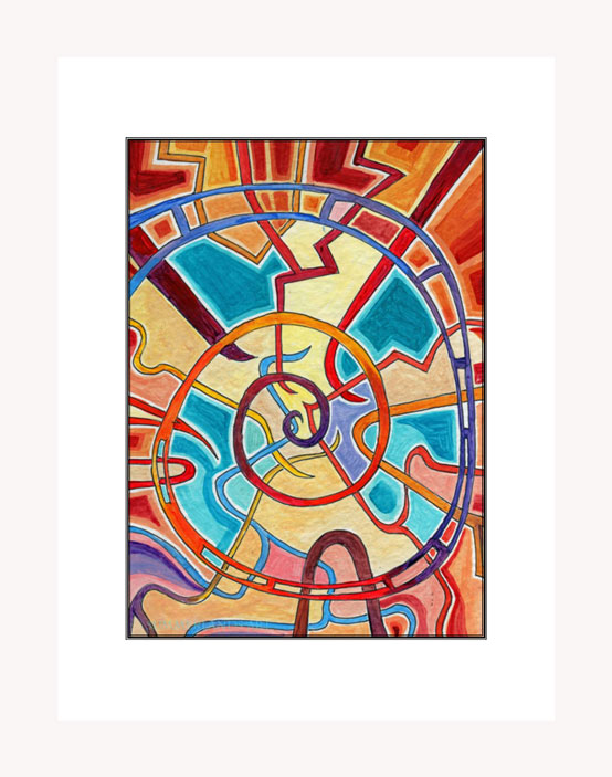 Intersection print white frame