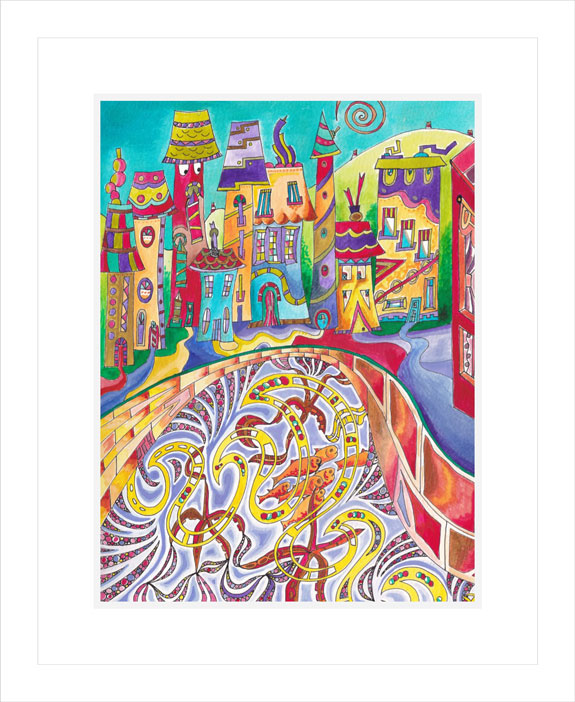 Marine Jungle print white frame
