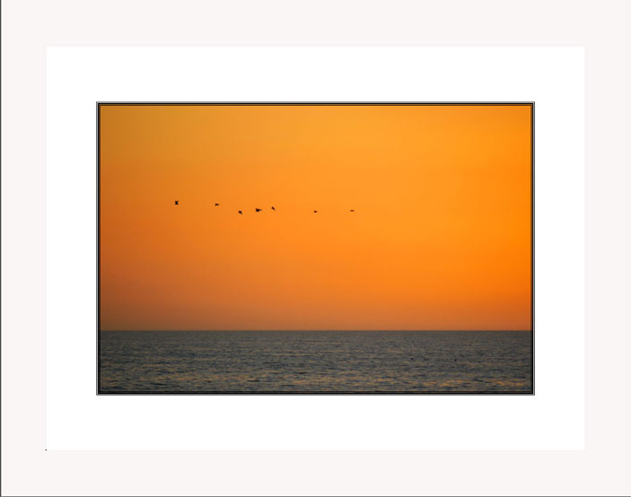 Orange sky white frame