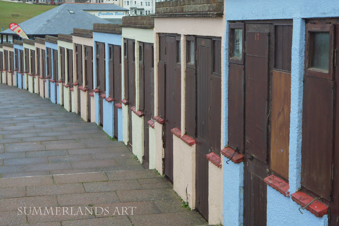 Photo of beach huts in Bude, Cornwall