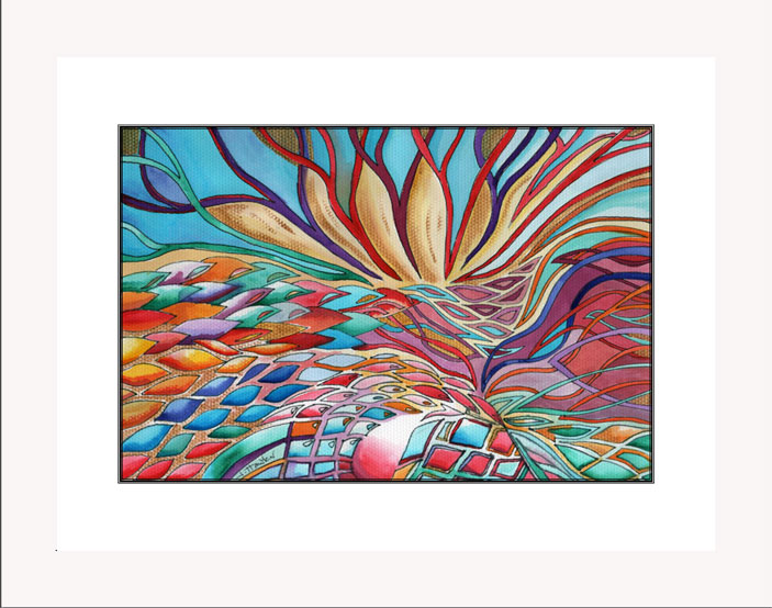 Patchwork lava white frame