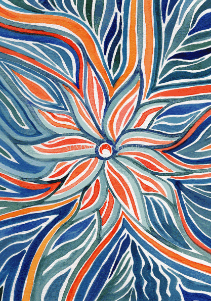 Petal Burst - abstract painting watercolour dyes
