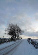 Photo of a snowy road in Yorkshire