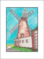 Polegate Windmill - mounted print