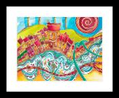 Ribbons and Ripples print black frame