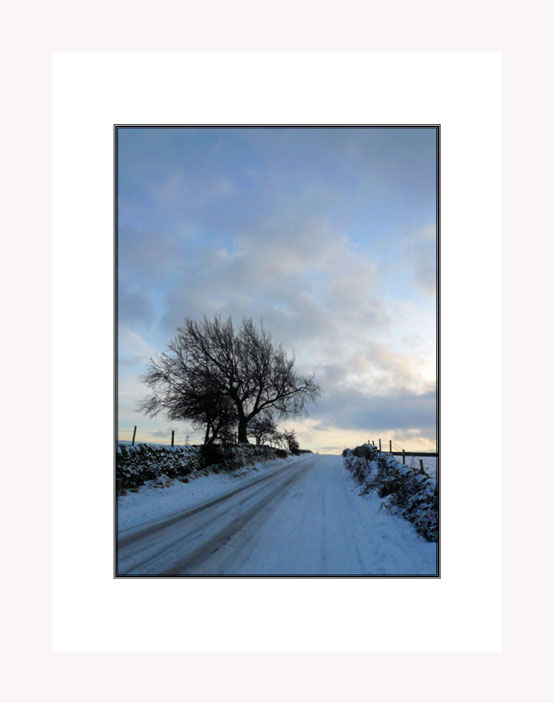 Snow on the Road white frame