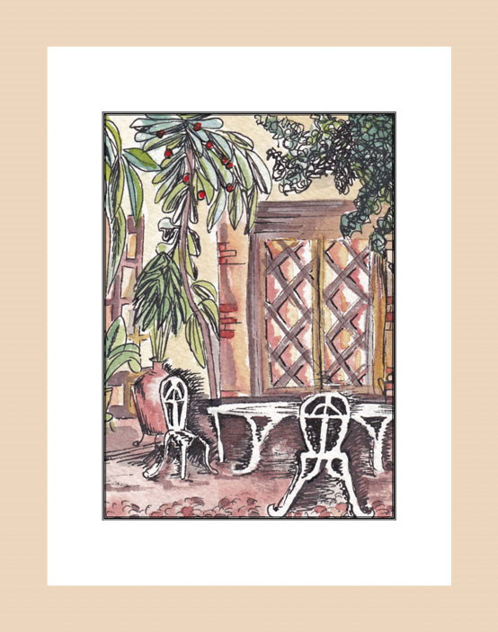 Spanish Courtyard wood frame