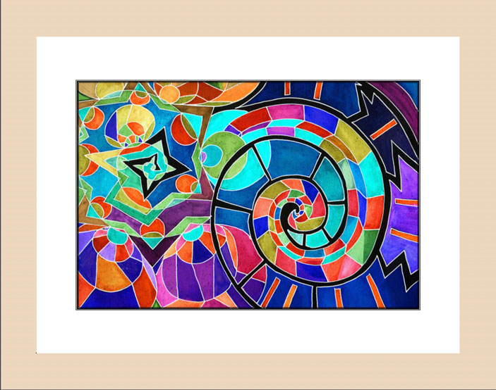 Spiral Glow wood frame