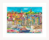 St Peter Port Harbour print white frame