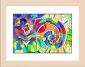 Stained glass spiral wood frame