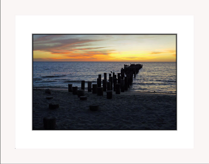 Sunset in Naples 2 white frame