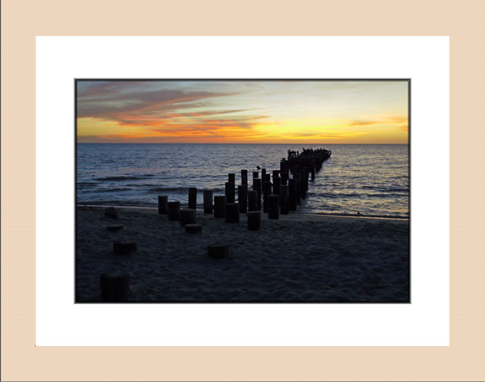 Sunset in Naples 2 wood frame