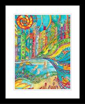 Swim to Greet the Sun print black frame