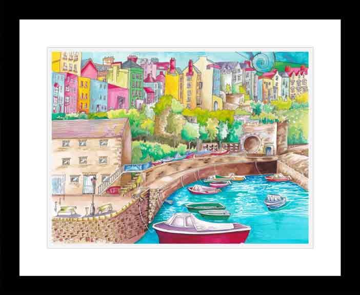 Tenby print Black Frame