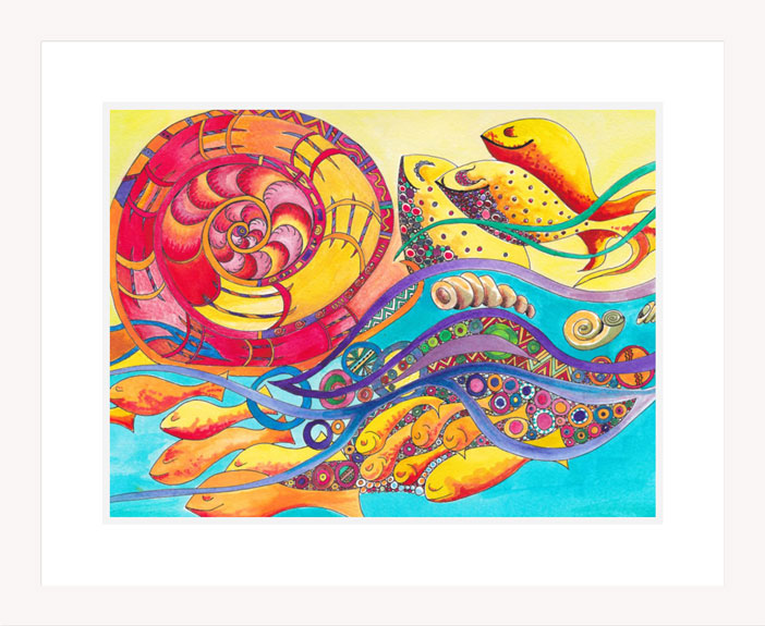 The Rolling Sea print white frame